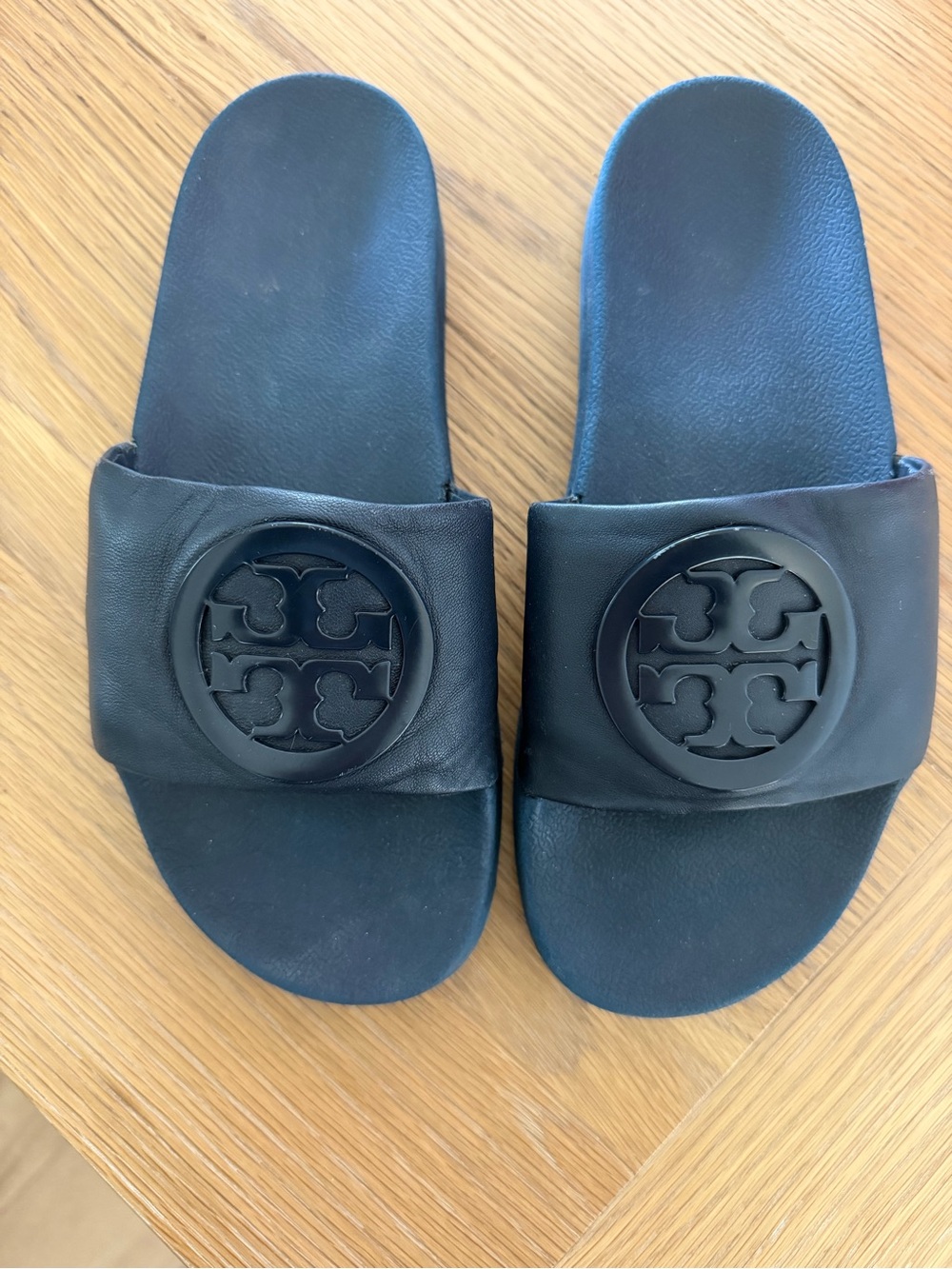 Tory Burch Black Logo Slide Sandals